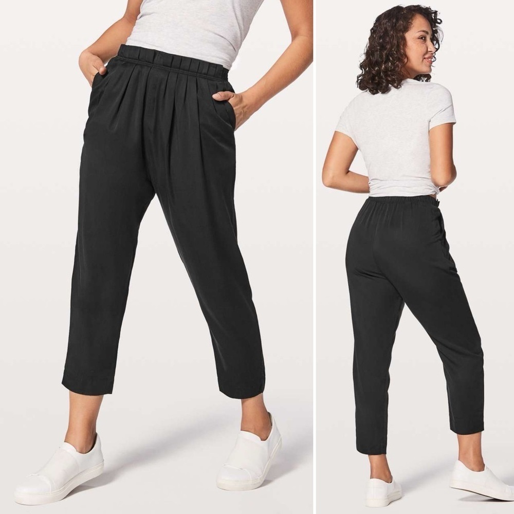 lululemon Can You Feel the Pleat Pants 25” pull-on charcoal gray athleisure